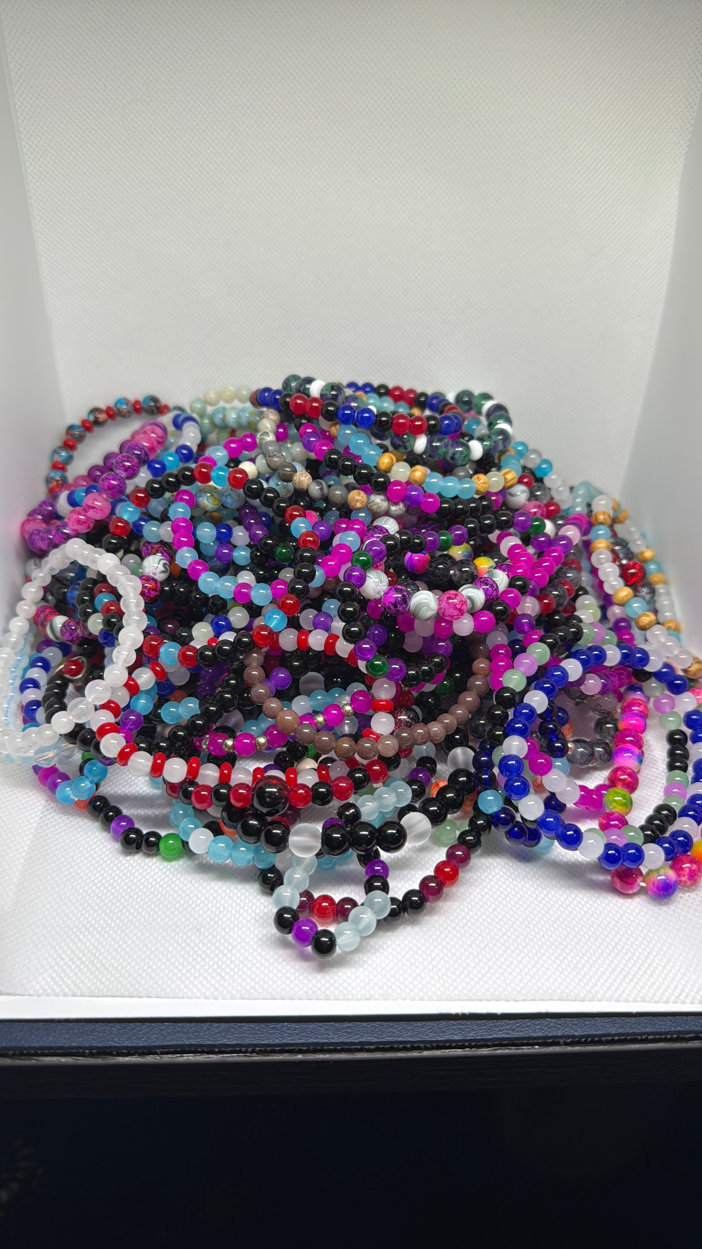 Bundle of 5 Handmade Beaded Stretchy Bracelet- Colorful and Stylish