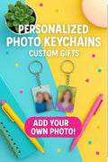 Double-Sided Photo Keychain • Custom Picture Keychain • Personalized Gift • UV Resin Keychain • Memorial Photo Charm • Pet Photo Keychain