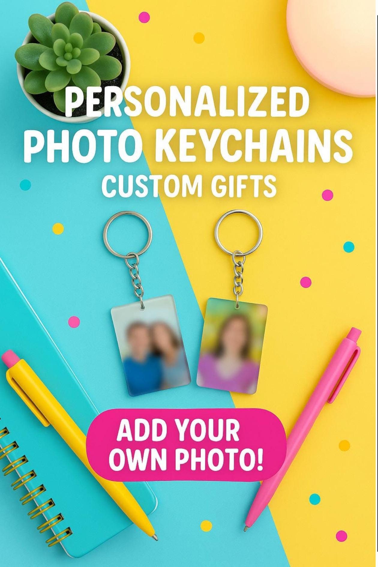 Double-Sided Photo Keychain • Custom Picture Keychain • Personalized Gift • UV Resin Keychain • Memorial Photo Charm • Pet Photo Keychain