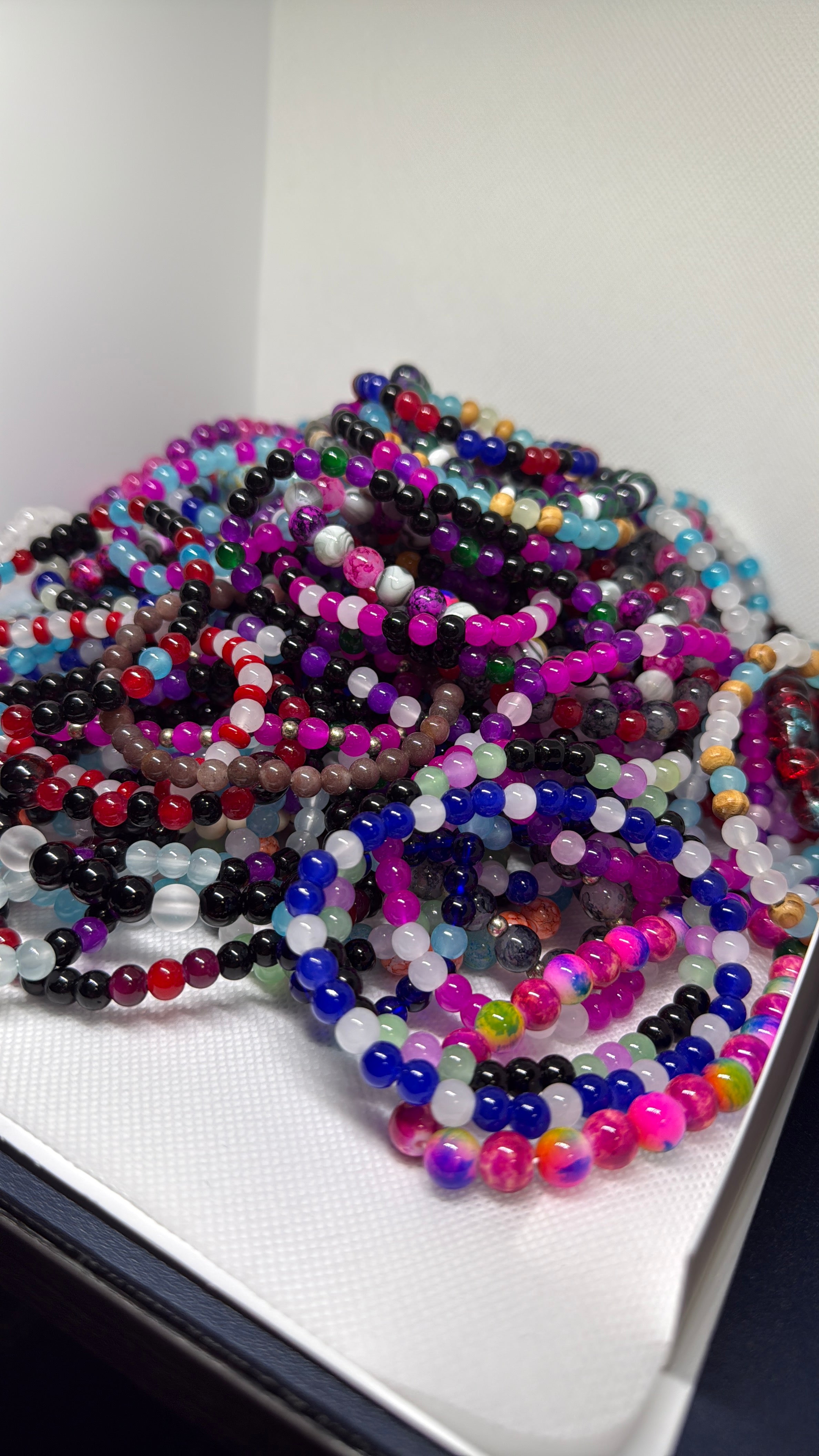 Bundle of 5 Handmade Beaded Stretchy Bracelet- Colorful and Stylish