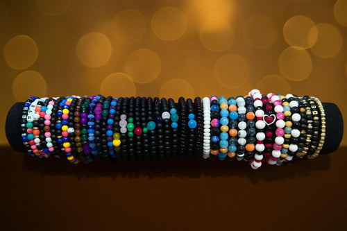 Bundle of 5 Handmade Beaded Stretchy Bracelet- Colorful and Stylish